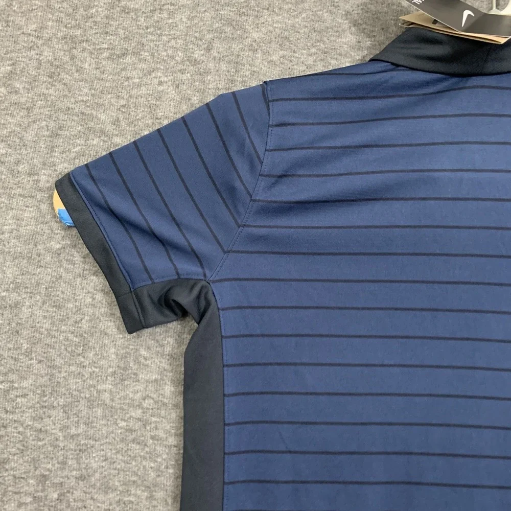 NWT Nike Auburn Tigers Polo Shirt Women's‎ Medium Navy Blue Striped SEC On Field